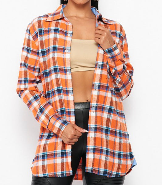 Oversize Orange Plaid