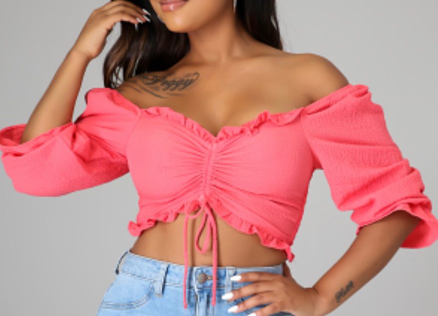 Coral Crop Top